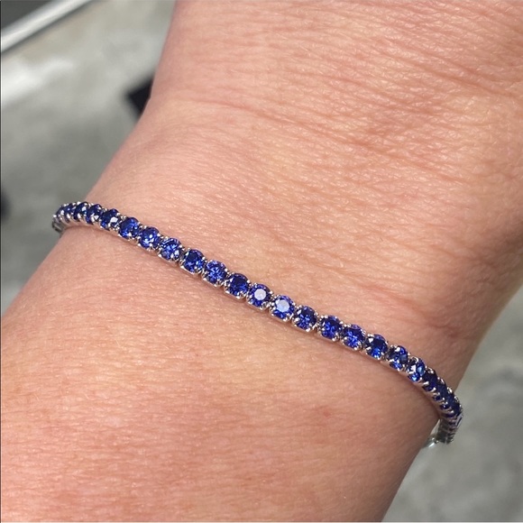 AZL Diamond Sapphire Ruby Bolo Tennis Bracelet Bundle ~ Set of 3 Bracelets - Picture 15 of 16